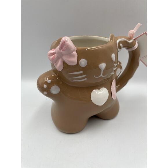 Peppermint And Pine Gingerbread Cat Holiday Figural Mug Christmas 2025 NEW - Picture 9 of 10
